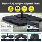 Instahut Outdoor Cantilever Umbrella with LED and Base for Garden Sun Patio