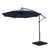 Instahut Outdoor Cantilever Umbrella with LED and Base for Garden Sun Patio
