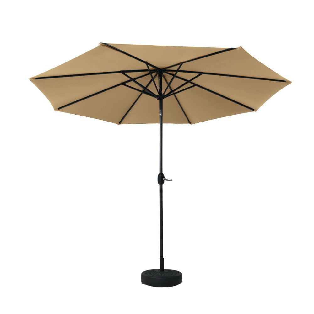 Instahut Outdoor Umbrella with Base Pole Stand Garden Sun Patio Tilt UV Protection