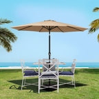 Instahut Outdoor Umbrella with Base Pole Stand Garden Sun Patio Tilt UV Protection
