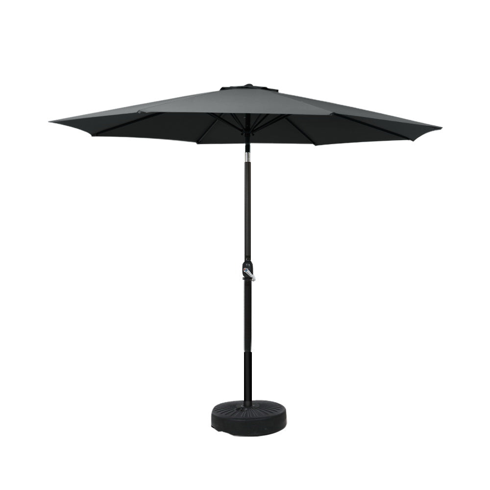 Instahut Outdoor Umbrella with Base Pole Stand Garden Sun Patio Tilt UV Protection