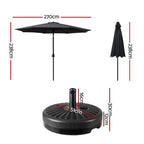 Instahut Outdoor Umbrella with Base Pole Stand Garden Sun Patio Tilt UV Protection