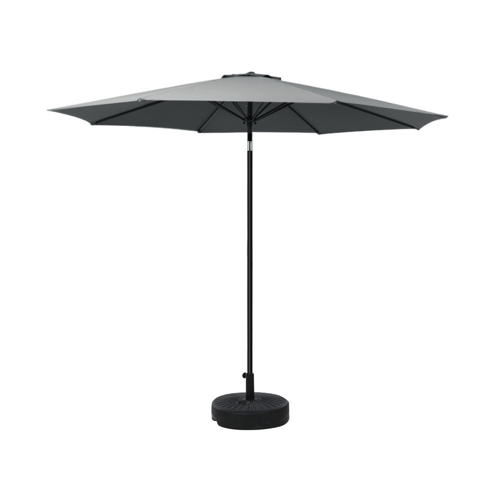 Instahut Outdoor Umbrella with Base Pole Stand Garden Sun Patio Tilt UV Protection