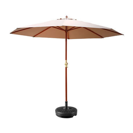 Instahut Outdoor Umbrella with Base Pole for Garden, Deck and Patio Sun Stand