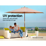 Instahut Outdoor Umbrella with Base Pole for Garden, Deck and Patio Sun Stand