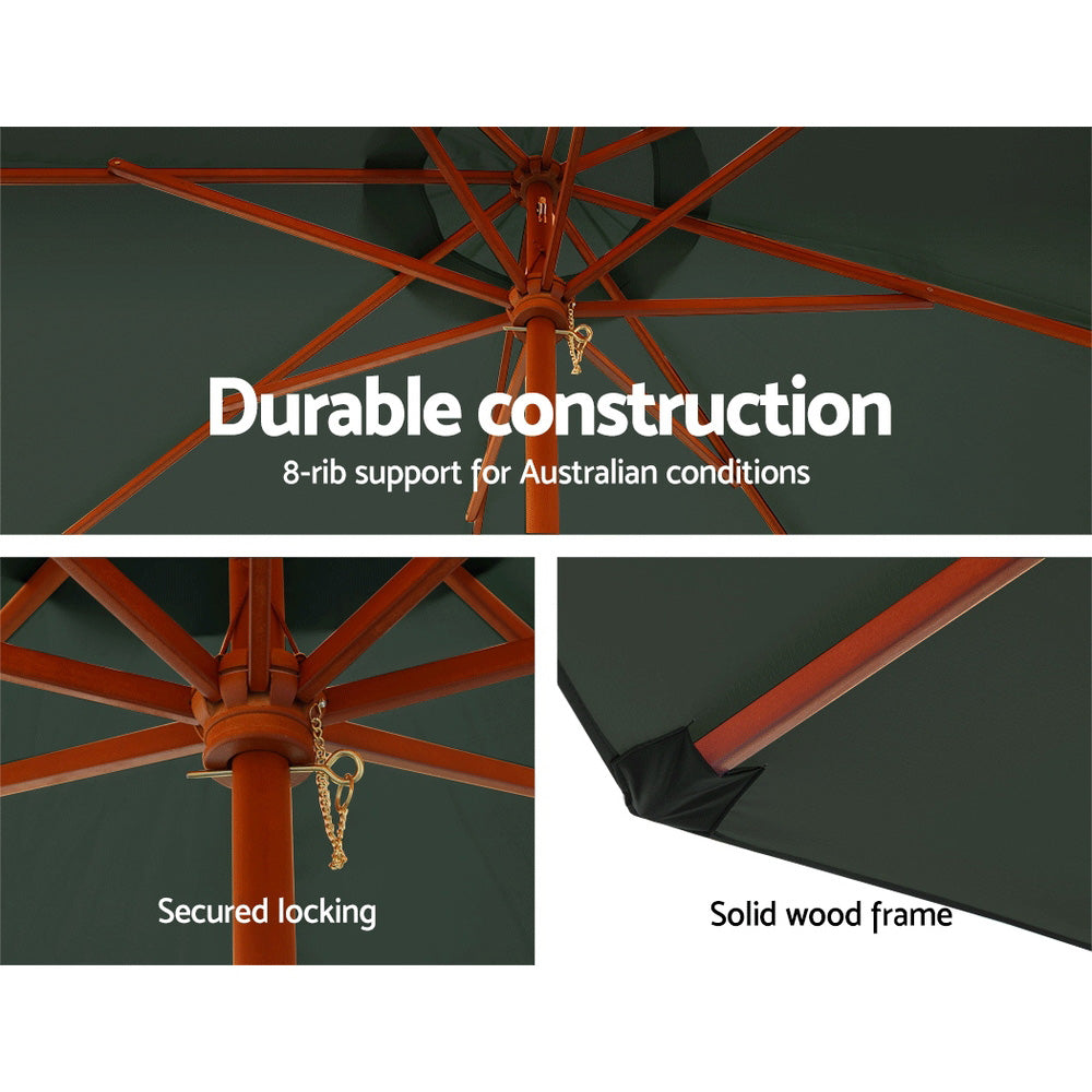 Instahut Outdoor Umbrella with Base Pole for Garden, Deck and Patio Sun Stand