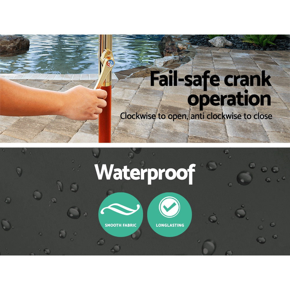 Instahut Outdoor Umbrella with Base Pole for Garden, Deck and Patio Sun Stand