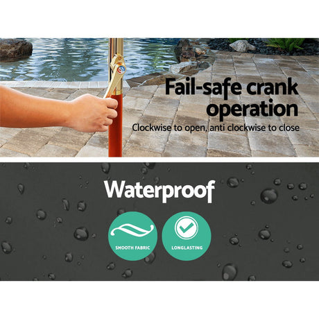 Instahut Outdoor Umbrella with Base Pole for Garden, Deck and Patio Sun Stand