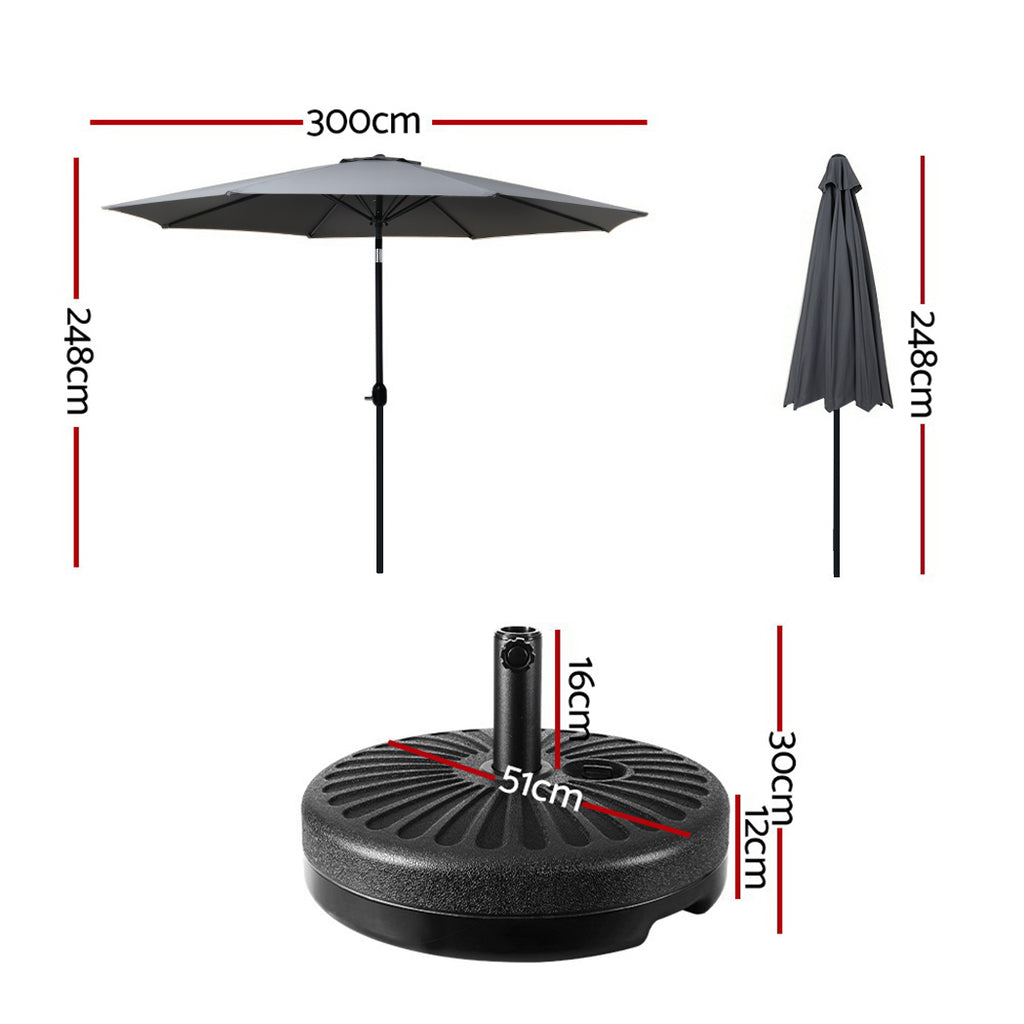 Instahut Outdoor Umbrella Base Beach Pole Garden Tilt Sun Patio UV Canopy