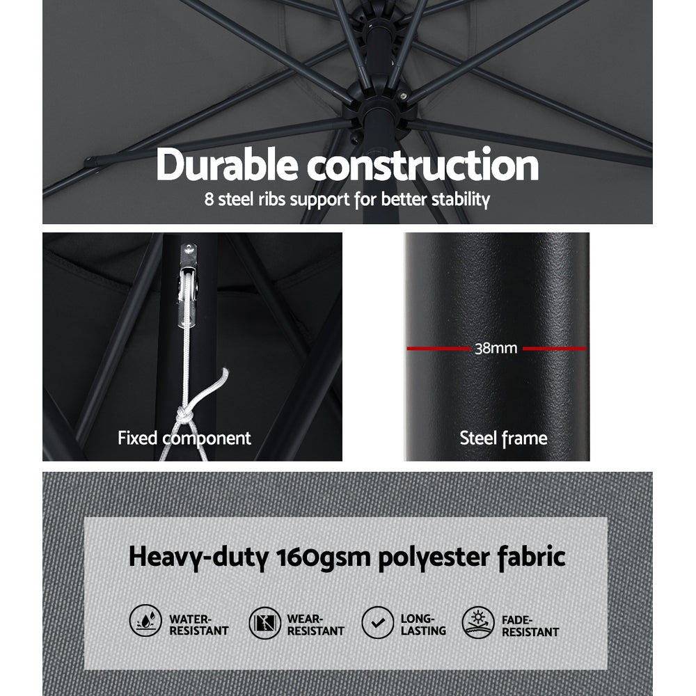 Instahut Outdoor Umbrella Base Beach Pole Garden Tilt Sun Patio UV Canopy