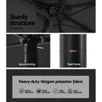 Instahut Outdoor Beach Pole Garden Tilt Canopy Sunshade Umbrella for Patio