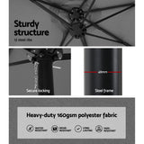 Instahut Outdoor Beach Pole Garden Tilt Canopy Sunshade Umbrella for Patio