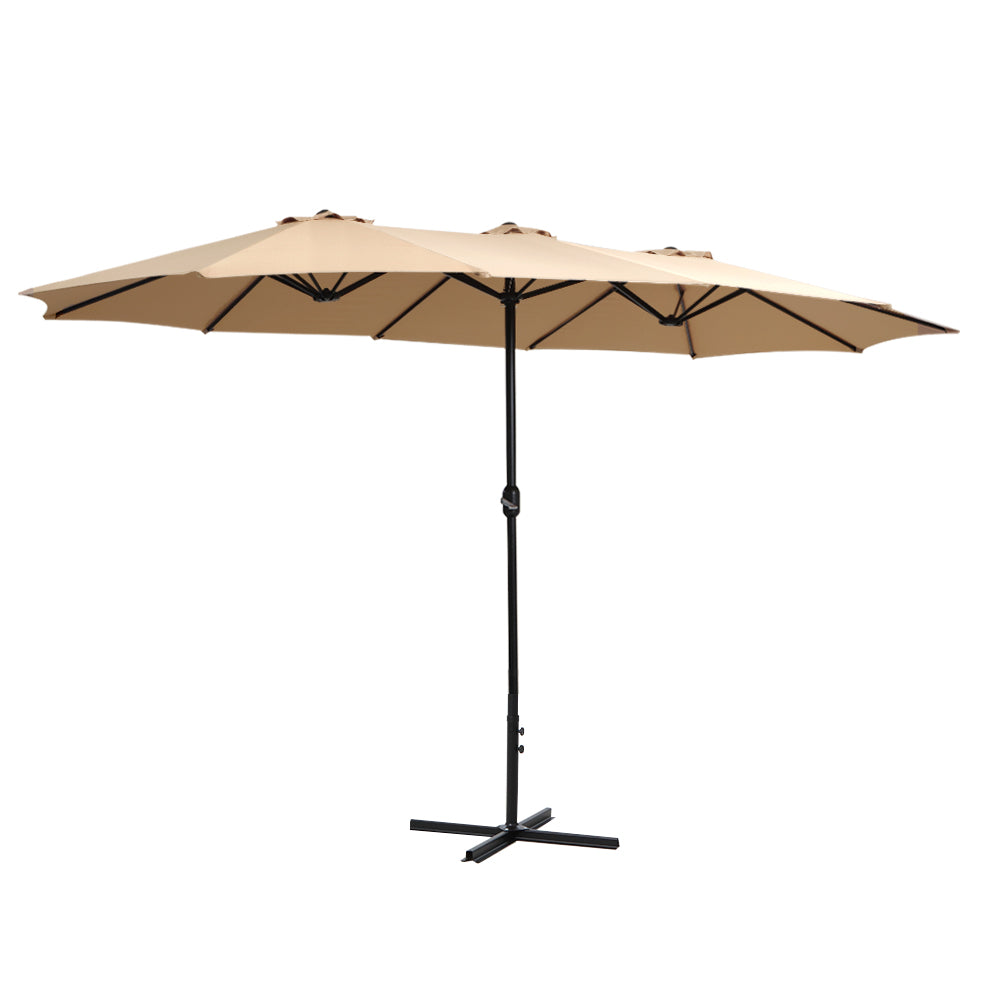 Instahut Outdoor Umbrella Beach Pole Garden Tilt - Tilt Mechanism, UV Protection Canopy