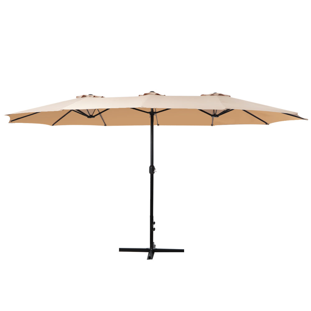 Instahut Outdoor Umbrella Beach Pole Garden Tilt - Tilt Mechanism, UV Protection Canopy