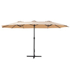 Instahut Outdoor Umbrella Beach Pole Garden Tilt - Tilt Mechanism, UV Protection Canopy