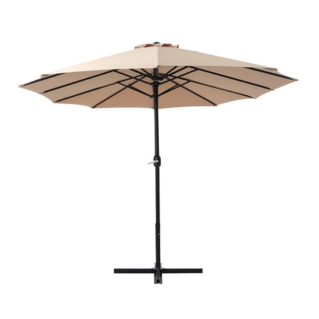 Instahut Outdoor Umbrella Beach Pole Garden Tilt - Tilt Mechanism, UV Protection Canopy