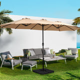 Instahut Outdoor Umbrella Beach Pole Garden Tilt - Tilt Mechanism, UV Protection Canopy