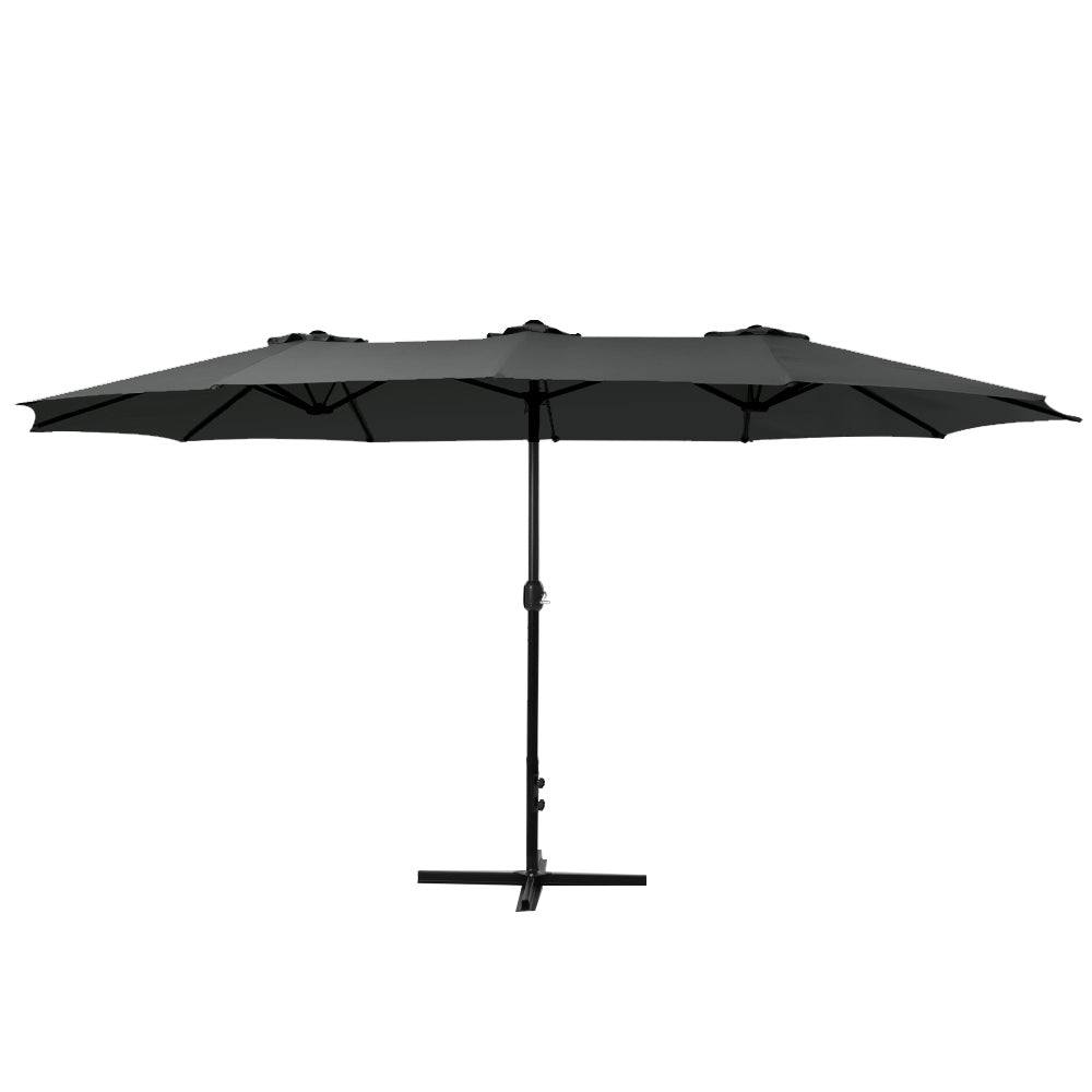 Instahut Outdoor Umbrella Beach Pole Garden Tilt - Tilt Mechanism, UV Protection Canopy
