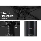 Instahut Outdoor Umbrella Beach Pole Garden Tilt - Tilt Mechanism, UV Protection Canopy