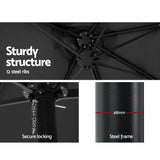 Instahut Outdoor Umbrella Beach Pole Garden Tilt - Tilt Mechanism, UV Protection Canopy