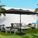 Instahut Outdoor Umbrella Beach Pole Garden Tilt - Tilt Mechanism, UV Protection Canopy