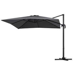 Instahut Outdoor Umbrella 3m Umbrellas Cantilever Stand Sun Roma 360 Degree Charcoal