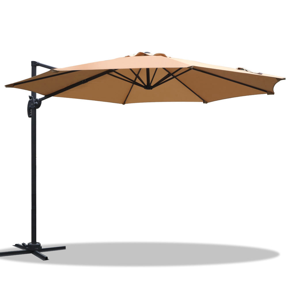 Instahut 3m Outdoor Umbrella Cantilever 360 Degree Tilt Beach Roma Parasol