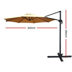 Instahut 3m Outdoor Umbrella Cantilever 360 Degree Tilt Beach Roma Parasol