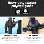 Instahut 3m Outdoor Umbrella Cantilever 360 Degree Tilt Beach Roma Parasol