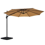 Instahut Outdoor Umbrella Canopy w/Base Cantilever Beach Roma 360 Degree Tilt