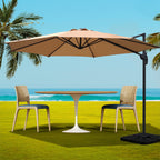Instahut Outdoor Umbrella Canopy w/Base Cantilever Beach Roma 360 Degree Tilt