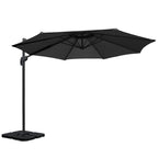 Instahut Outdoor Umbrella Canopy w/Base Cantilever Beach Roma 360 Degree Tilt