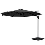 Instahut Outdoor Umbrella Canopy w/Base Cantilever Beach Roma 360 Degree Tilt