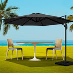 Instahut Outdoor Umbrella Canopy w/Base Cantilever Beach Roma 360 Degree Tilt