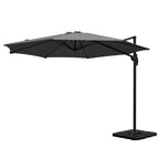 Instahut Outdoor Umbrella Canopy w/Base Cantilever Beach Roma 360 Degree Tilt