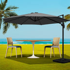 Instahut Outdoor Umbrella Canopy w/Base Cantilever Beach Roma 360 Degree Tilt