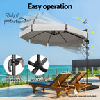 Instahut 3m Outdoor Umbrella Cantilever 360 Degree Tilt Beach Roma Parasol