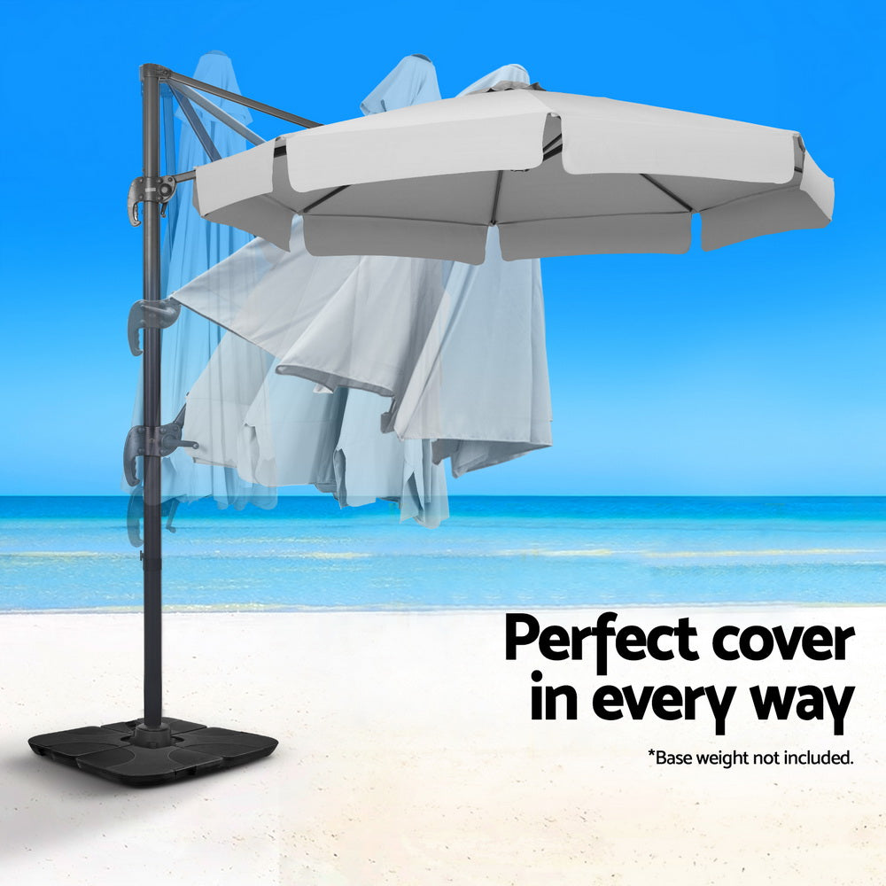 Instahut 3m Outdoor Umbrella Cantilever 360 Degree Tilt Beach Roma Parasol