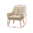 Artiss Anne Beige Linen Fabric Armchair