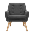 Artiss Anne Charcoal Linen Fabric Armchair