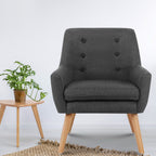 Artiss Anne Charcoal Linen Fabric Armchair