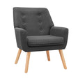 Artiss Anne Charcoal Linen Fabric Armchair