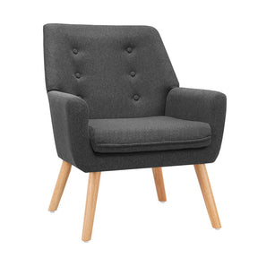Artiss Anne Charcoal Linen Fabric Armchair