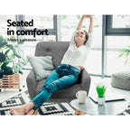 Artiss Grey Charcoal Linen Armchair with Tufted Design