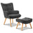 Lansar Armchair Set with Ottoman - Modern Scandinavian Elegance in Various Colors