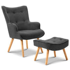 Lansar Armchair Set with Ottoman - Modern Scandinavian Elegance in Various Colors