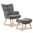 Lansar Armchair Set with Ottoman - Modern Scandinavian Elegance in Various Colors