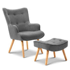 Lansar Armchair Set with Ottoman - Modern Scandinavian Elegance in Various Colors
