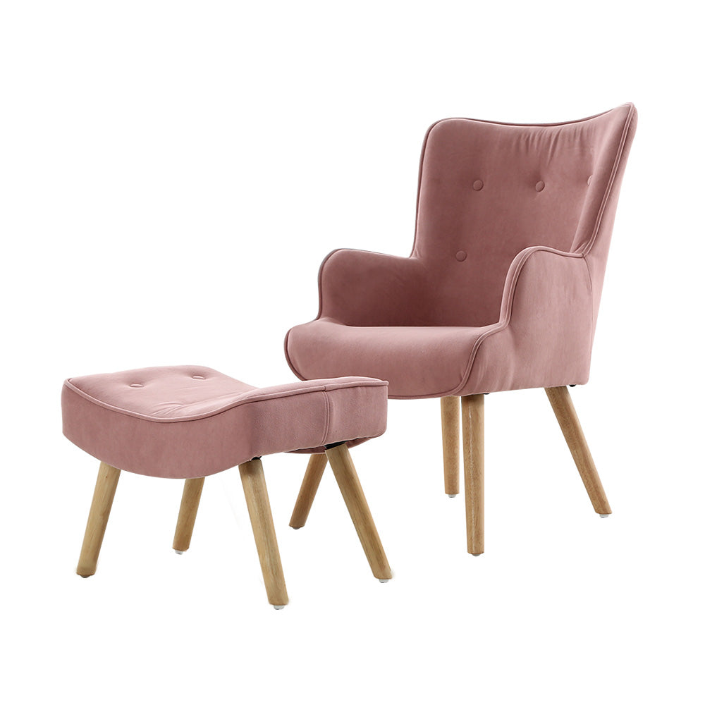 Lansar Armchair Set with Ottoman - Modern Scandinavian Elegance in Various Colors