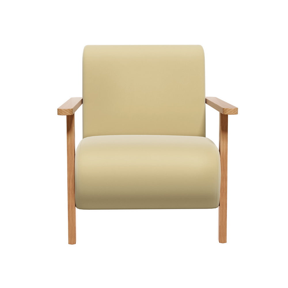 Artiss Velvet Yellow Olie Armchair - Modern Scandinavian Design